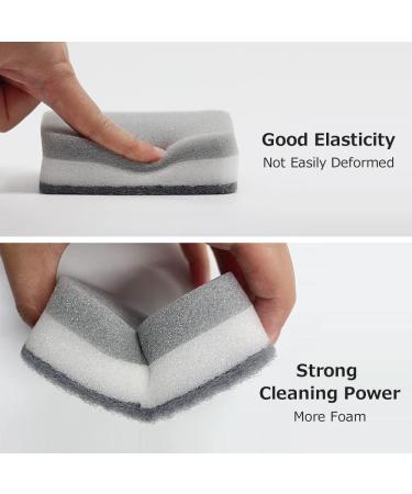 GEOINU 20PC Sponge Dishwashing Wipe Household Double Sided Pot Brush Kitchen Housework Cleaning Rounded Three Layer Sponge Scouring Pad Pack of 20 - Buy Online on GoSupps.com