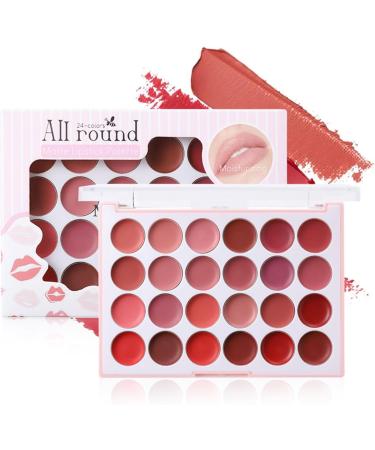 Lip Gloss Palette Palette Lip Gloss Makeup lip 24 Color Makeup Lip Gloss Sheet Portable Long Lasting Lipstick for Feminine Girls - Buy Online on GoSupps.com