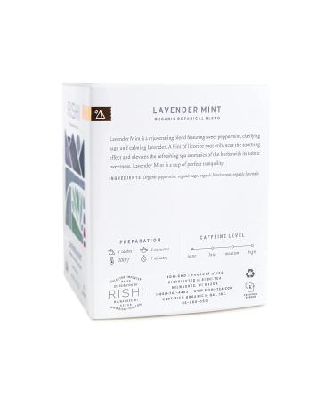 Rishi Tea Organic Lavender Mint Botanical Blend â€“ Caffeine-Free Sachets (15, 1.32 oz) - Buy Online on GoSupps.com