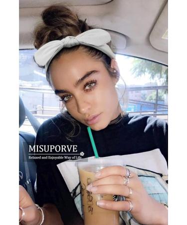 MISUPORVE Bow Headbands for Women - 6 Pack of Elastic Rabbit Ears Hair Bands for Fashionable Workout Head Wrap - Cute Hair Accessories - Buy Online on GoSupps.com