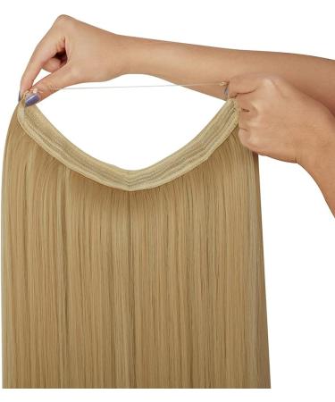 OMGREAT Dirty Blonde Halo Hair Extensions 22 Inch - Heat Resistant Synthetic Hairpieces for Women - No Clip Hidden Wire Headband - Straight Long Hair - #2 Dirty Blonde - 4.4 Oz - Buy Online on GoSupps.com