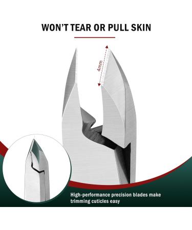 FVION Precision Cuticle Clippers - Stainless Steel Cuticle Remover and Nail Nipper (4mm Jaw) - Professional Manicure Tool in Silver - Buy Online on GoSupps.com