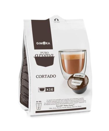 Gimoka Puro gimoka aroma cortado whole milk powder kaffekapsel caf nescaf dolce soluble coffee gusto compatible 16 capsules (brown)