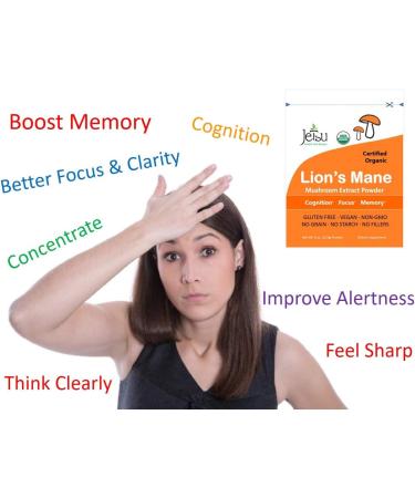 Organic Lions Mane Mushroom Powder (227g) - Vegan & Non-GMO Nootropic Supplement for Brain Health, Neuron Growth, and Immune Support - Buy Online on GoSupps.com