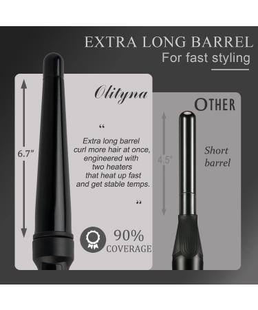 Olityna Ceramic Tapered Curling Wand 1.25 Inch - Professional Hair Curling Iron with Adjustable Temperature and Auto Shut Off - Buy Online on GoSupps.com