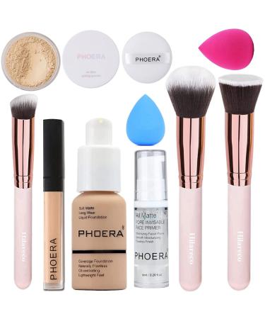 PHOERA Foundation 30ml Matte Liquid Makeup Kit for Women - Full Coverage Concealer 24HR Oil Control (102 Nude) - Buy Online on GoSupps.com