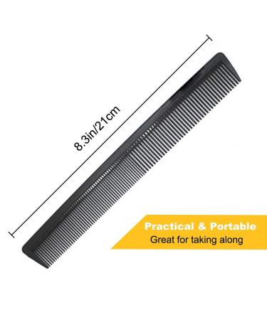 Carbon Fiber Cutting Comb Professional 8.3 - Anti Static Heat Resistant Hair Dressing Comb for All Hair Types - Fine and Wide Teeth Barber Comb in Black - Buy Online on GoSupps.com