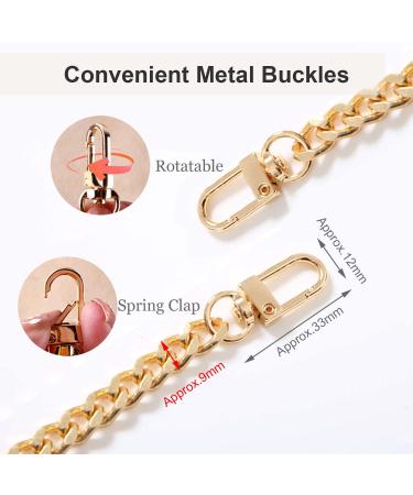 47 Inch Purse Chain Strap Shoulder Crossbody Replacement Straps with Metal Buckles  Gold Chain Strap for Purse Crossbody Handbag (Gold) - Buy Online on GoSupps.com