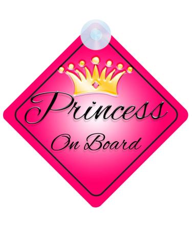 mybabyonboard UK Princess on Board Car Sign for Children/Baby Girls Non Personalised Character Theme Princess001