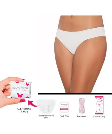 Emergency Panties Kit: Seamless Underwear, Pantyliner, Fresh Wipe - Travel Toiletries, Period & Incontinence Solution - White (Pack of 1) - Buy Online on GoSupps.com
