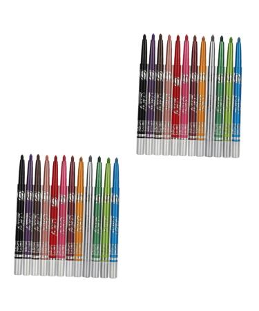 FOMIYES 24 Pcs Eyeliner Pencil Metallic Eyeshadow Stick Eyeshadow Pen Eye Shadow Pencil Beauty Tools Miss 1 count (Pack of 1) As Shownx2pcs