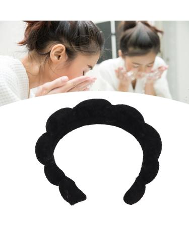 Verdant Touch Puffy Spa Headband Terry Cloth Padded Face Wash Makeup Remover for Skin Care Face Washing Black - Buy Online on GoSupps.com