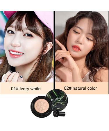 Mushroom Air Cushion Foundation BB & CC Cream - Moisturizing Makeup Primer & Concealer for All Skin Types - Natural Brightening Finish - Buy Online on GoSupps.com