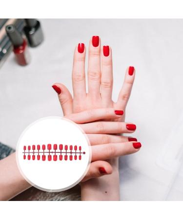 Lurrose 120pcs Red False Nail Tips - Full Cover Short Fake Nails for DIY Nail Art | International Shipping Available - Buy Online on GoSupps.com
