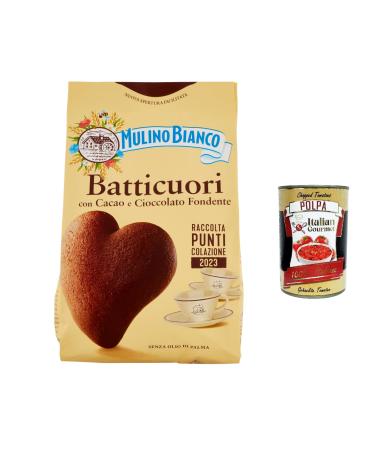 Italian Gourmet E.R. Mulino Bianco Batticuori Set of 3 sandy cocoa biscuits 350 g + Italian gourmet pulp 400 g
