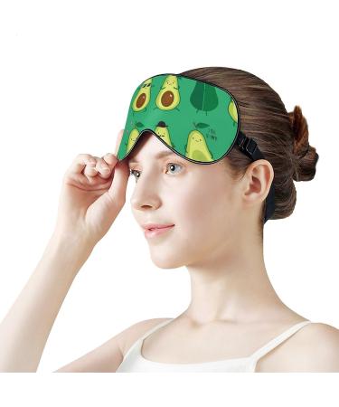 Cute Avocado Face Sleep Mask | Adjustable Strap Eye Cover for Sleeping | Light Blocking Blindfold for Men and Women | Ideal for Travel and Night Naps - Buy Online on GoSupps.com