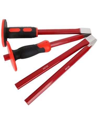 RHBLME 4PCS Masonry Chisel with Hand Protection  12 Inch Heavy Duty Chisel Set - 2 PCS Flat Head Chisel & 2 PCS Pointed Head Chisel - Used for Concrete Stone Demolishing Carving Splitting Breaking - Buy Online on GoSupps.com