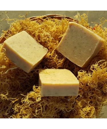 Iset By Nature Turmeric Sea Moss Soap  100% Natural  Handmade  Moisturizing Cleanser for Face  Body & Hair