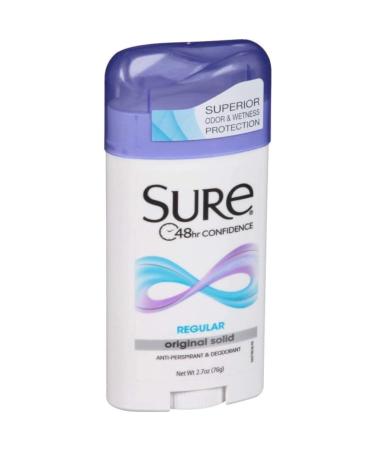 Sure Original Solid Regular Scent Anti-Perspirant Deodorant 2.7 oz - Long-Lasting Protection for All-Day Freshness - Shop Now - Buy Online on GoSupps.com