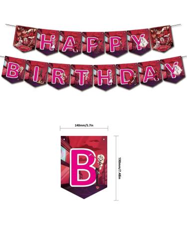 Zhongkaihua Hazbin Hotel Party Decorations Birthday Cake Decoration Supplies Set Includes Happy Birthday Banner Cake Topper Cupcake Toppers Balloons 32 pcs Type1 - Buy Online on GoSupps.com