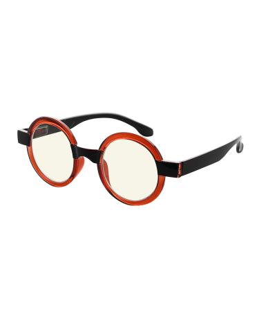 Eyekepper Reading Glasses Blue Light Blocking Round Computer Glasses Readers Women - Red +2.00 Red-bb40 Lens 2.0 x
