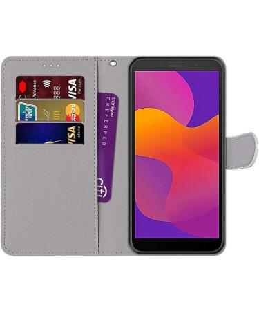 Nadoli Leather Mobile Phone Case for Samsung Galaxy J6 Plus - Colorful Pink Green Leaves Wallet with Card Compartment Magnetic Stand Protective Cover - Buy Online on GoSupps.com