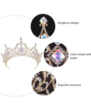 Shop Lurrose Baroque Bridal Crown | Red Gold Crystal Tiara for Weddings | Vintage Princess Headpiece - Buy Online on GoSupps.com