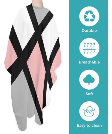 Blush Pink Geometric Barber Cape - Stylish Hair Cutting Cape for All Ages | Minimalistic Modern Design for Salon & Home Use - Buy Online on GoSupps.com
