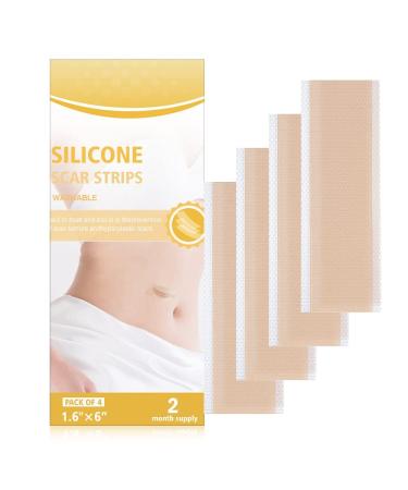 Coolwin Silicone Scar Strips 1.6 6  Multi-Use Scar Removal Cream 4 pcs (2 Month Supply) Scar Removal Silicone Scar Sheets Reusable Scar Tape-3
