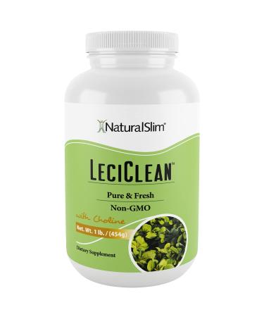 NaturalSlim LeciClean - Soy Lecithin Granules with Choline - 100% Pure Lecithin Powder Food Grade - Metabolism & Weight Management Support - Easily Dissolves in Protein Shake - Non GMO 454 Grams