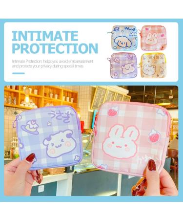 FOMIYES Outdoor Decor 4pcs Sanitary Napkin Storage Bag Cartoon Pouch - Portable and Reusable Organizer for Makeup and Sanitary Pads - Buy Online on GoSupps.com