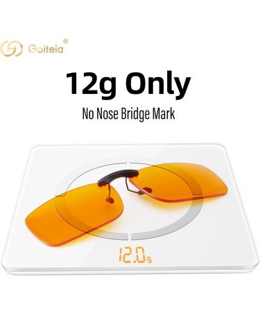 Goiteia Blue Light Blocking Clip On Glasses|Computer and Gaming Clip On Eyeglasses for Better Night Sleep|Anti Eye Strain 99.9% Orange(better Sleep) - Buy Online on GoSupps.com