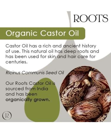 Roots Organic Castor Oil - Vegan, Cruelty-Free, Rich in Essential Fatty Acids | Anti-inflammatory, Skin & Hair Nourishment - Buy Online on GoSupps.com