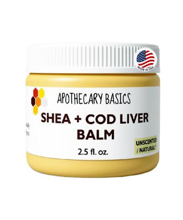 Organic Shea+Cod Liver Oil Ointment Handmade with Cod Liver Oil & Shea Butter Nourishing & Fragrance-Free 2.5 fl oz