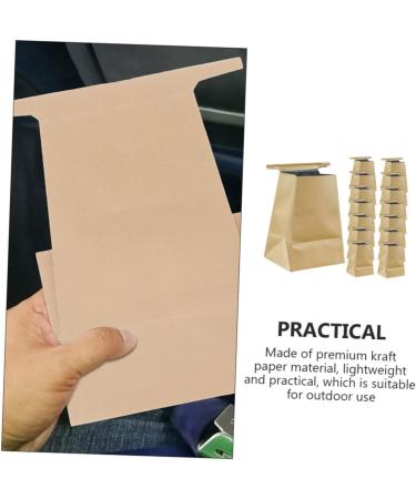 Healvian Kraft Paper Bags 75 Pcs Vomit Bag Travel Light Brown Kraft Paper Mini Trash Bags - Buy Online on GoSupps.com