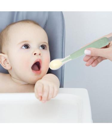 NUOBESTY Double Head Baby Silicone Food Spoon - Portable Mud Scraping Scraper for Babies - Green - Buy Online on GoSupps.com