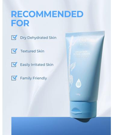 CRAZY SKIN S-Cool Hydrating Facial Cream 100g - Intensive Repairing Birch Juice Moisturizer for Sensitive Skin | Korean Skincare - Buy Online on GoSupps.com