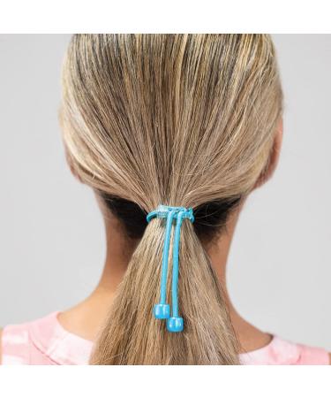 Pulleez Sliding Ponytail Holder Set of 4 - Acrylic Charms - Elastic Hair Ties - Buy Online on GoSupps.com