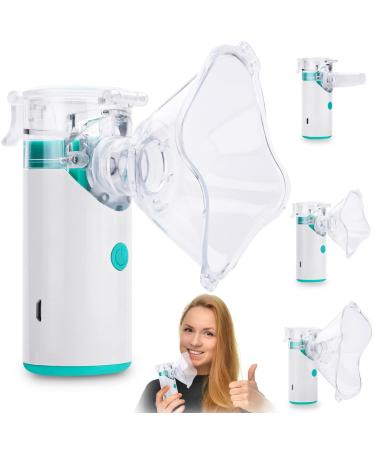 HithinkMed inhalation device Baby Ultrasound Versibler Inhalation device Inhalation device for children and adult baby inhalation equipment mesh inhalator with two masks and a mouthpiece (green)