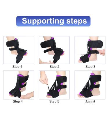 Cheerlink Adjustable Plantar Fasciitis Night Splint - Breathable Brace for Pain Relief & Achilles Tendon Inflammation - Purple - Buy Online on GoSupps.com