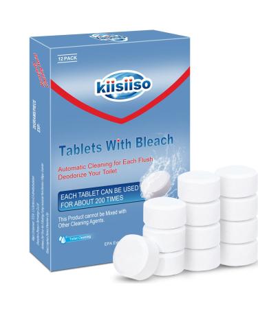 KIISIISO Toilet Bowl Cleaners Tablets(12 Pack), Automatic Toilet Tank Cleaner, with Sustained Release Technology for Bathroom Cleaner,White