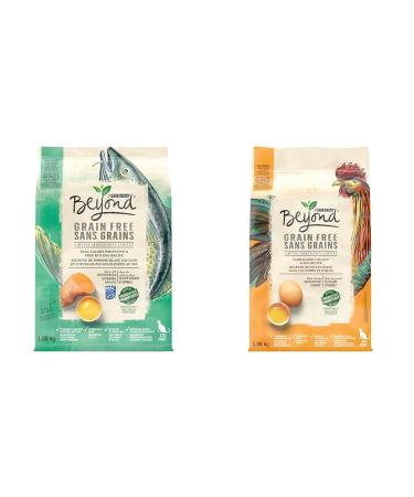 Beyond Grain Free Natural Dry Cat Food Wild-Caught Whitefish & Free Run Egg - 1.36 kg Bag & Grain Free Natural Dry Cat Food Farm-Raised Chicken & Egg - 1.36 kg Bag