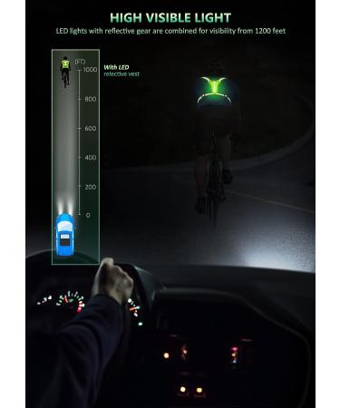 Ylzzrs LED Reflective Vest Running Gear  USB Rechargeable Light Up Running Vest Chest Phone Holder for Runners Night Walking 6-11hrs Light Adjustable Waist/Shoulder for Women Men Kids Green - Buy Online on GoSupps.com