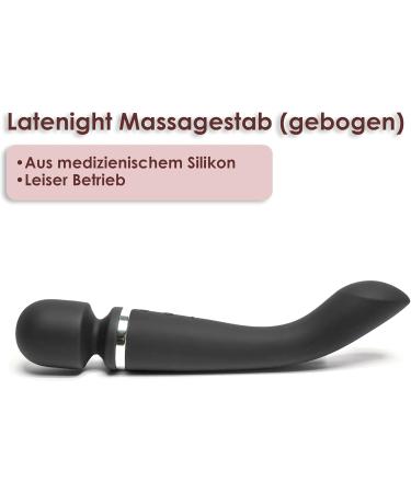 Latenight Silicone Massage Tab Bent - USB Rechargeable Quiet Vibrator for Couples & Women - Multiple Vibration Settings - Perfect Gift in Black - Buy Online on GoSupps.com