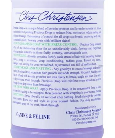 Chris Christensen Precious Drop Ready to Use Conditioner Dog Conditioner Groom Like a Professional Reduces Frizz & Matting Eliminates Breakage All Coat Types Made in USA 473ml - Buy Online on GoSupps.com