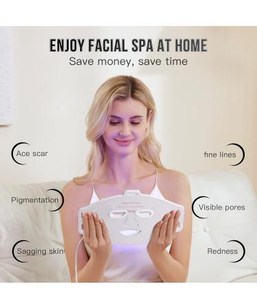IBORRIA Red Light Therapy for Face Led Face Mask Light Therapy Infrared Red Light Therapy Mask Advanced Anti-Aging Wrinkle Acne Removal Skin Care Device for All Skin Types at Home (White) - Buy Online on GoSupps.com