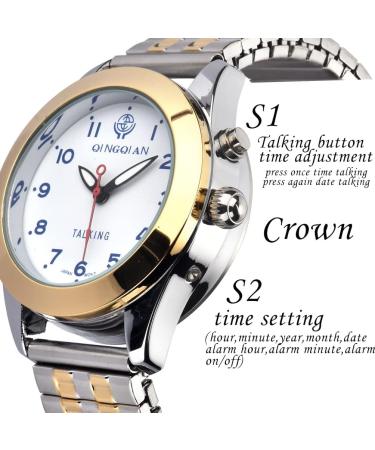 QINGQIAN English Talking Watch for Elderly & Visually Impaired Men | Men's Style - Buy Online on GoSupps.com