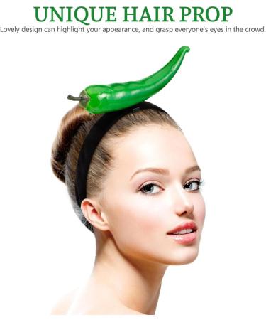 LIFKOME Novelty Hair Band Chili Design Hair Hoop Chili Pepper Hair Hoop Vegetable hairband for Adults Party Favors Green - Buy Online on GoSupps.com