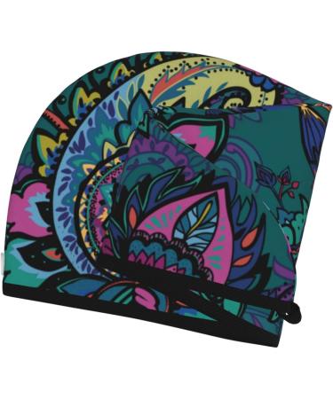 Super Absorbent Oriental Paisley Microfiber Hair Towel Wrap for Women | Coral Velvet Quick Dry Cap for Long Curly & Thick Hair - Buy Online on GoSupps.com