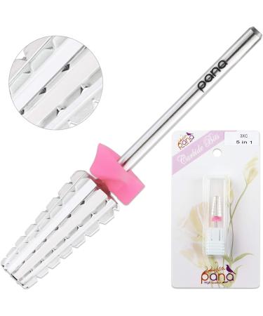 PANA Nail Carbide 5 in 1 Bit - Two Way Rotate use for Both Left and Right Handed - Fast remove Acrylic or Hard Gel - 3/32" Shank - Manicure Nail Art Drill Machine (Triple Coarse - 3XC Silver) Triple Coarse - 3XC Silver - Buy Online on GoSupps.com
